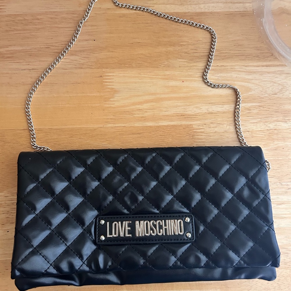 Love Moschino Black Quilted Clutch Wristlet